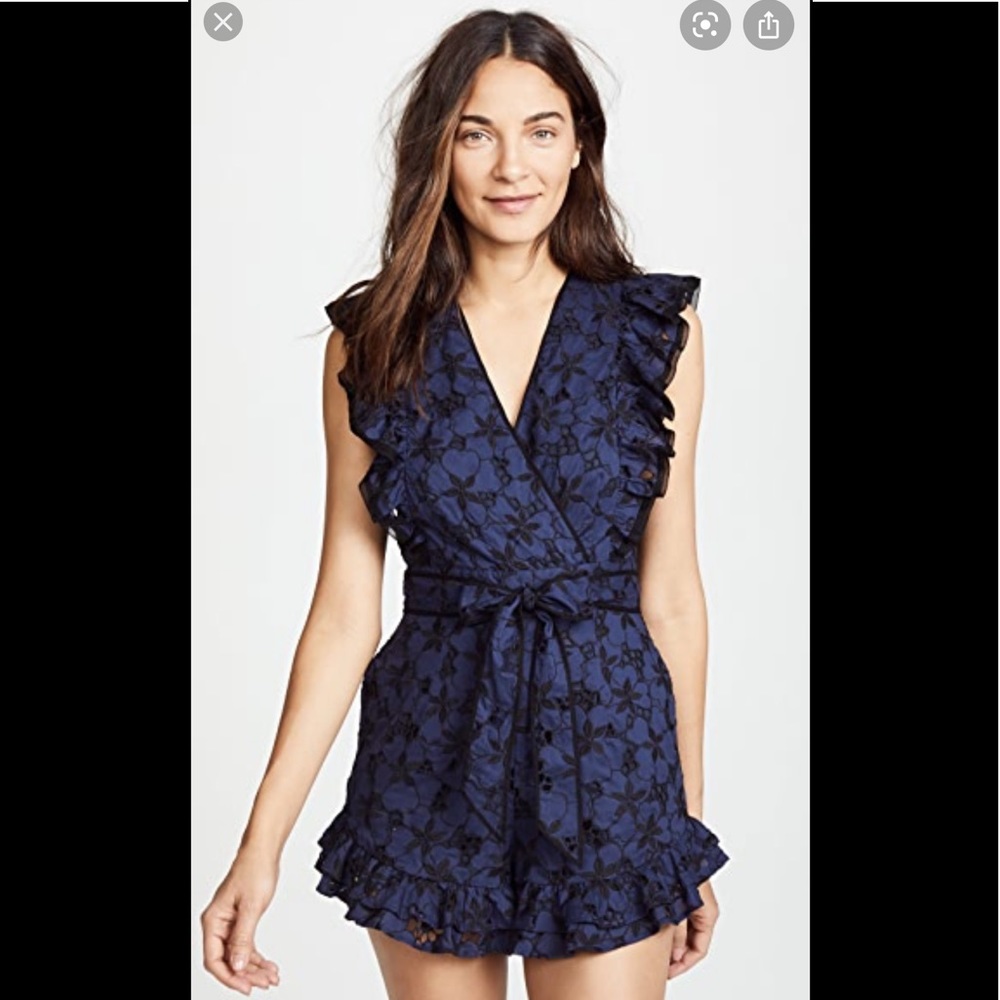 Rebecca Taylor Navy Romper